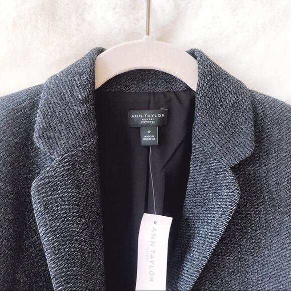 Ann Taylor Gray Petite One-Button Tailored Blazer - Picture 4 of 12